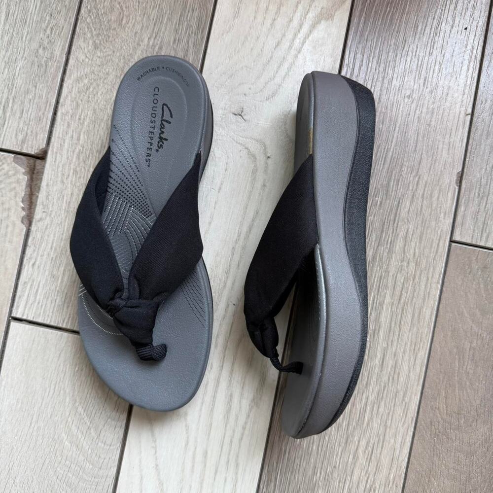 Clarks cloudsteppers sandals black grey